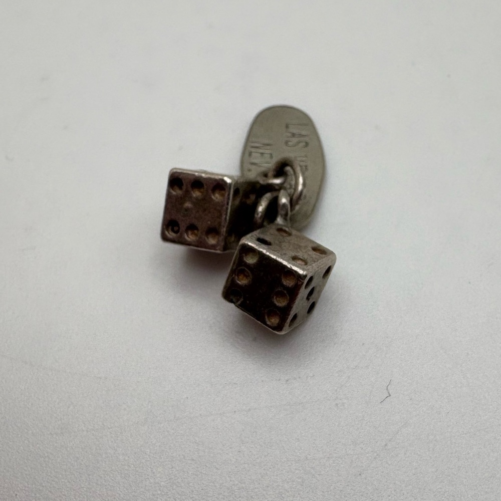 VTG Sterling Silver Dice Charm with Las Vegas Tag - Picture 3 of 5